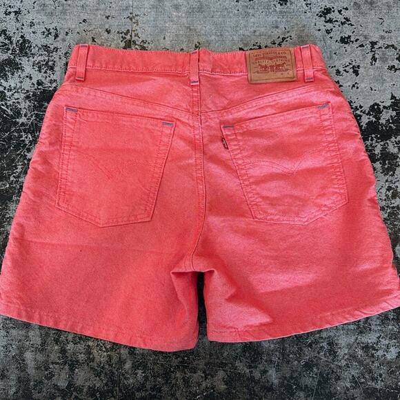 Levis Red Washed Vintage Jean Shorts Made In Mexico 30x5" Size 10 - Picture 3 of 6